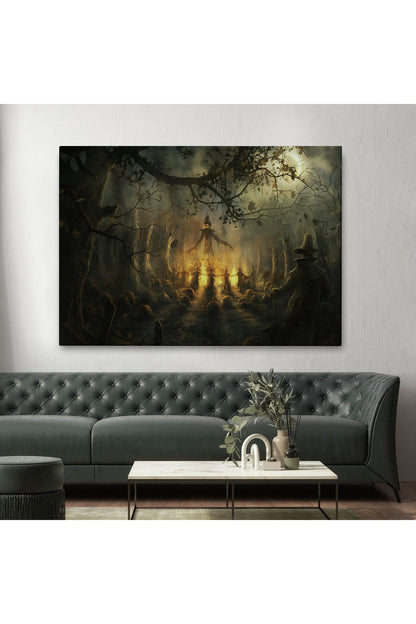 Cadılar Bayramı Partisi Korkunç Ürkütücü Duvar Dekoru Tablosu-5194