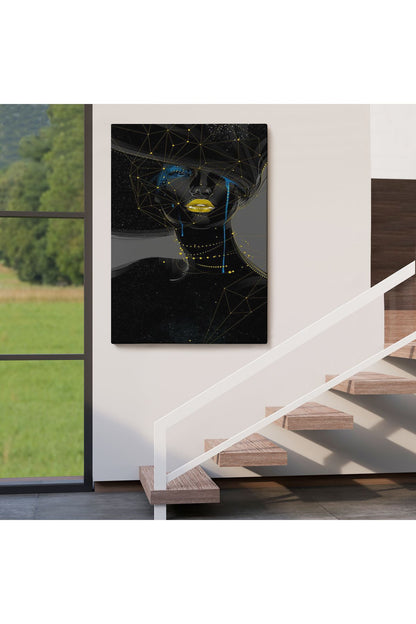 Dekoratif Kanvas Tablo, Duvar Tablosu-Siyahi Kadın Sürreal 6151