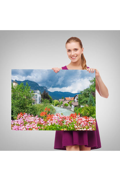 SZ KVS1-Dekoratif Duvar Tablosu-Güzel Bir Nehir Manzarası Almanya Kanvas Tablo 3466