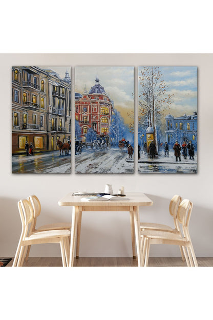 Ukrayna Kiev Eski Sokak Manzarası Dekoratif Duvar Tablosu-3695