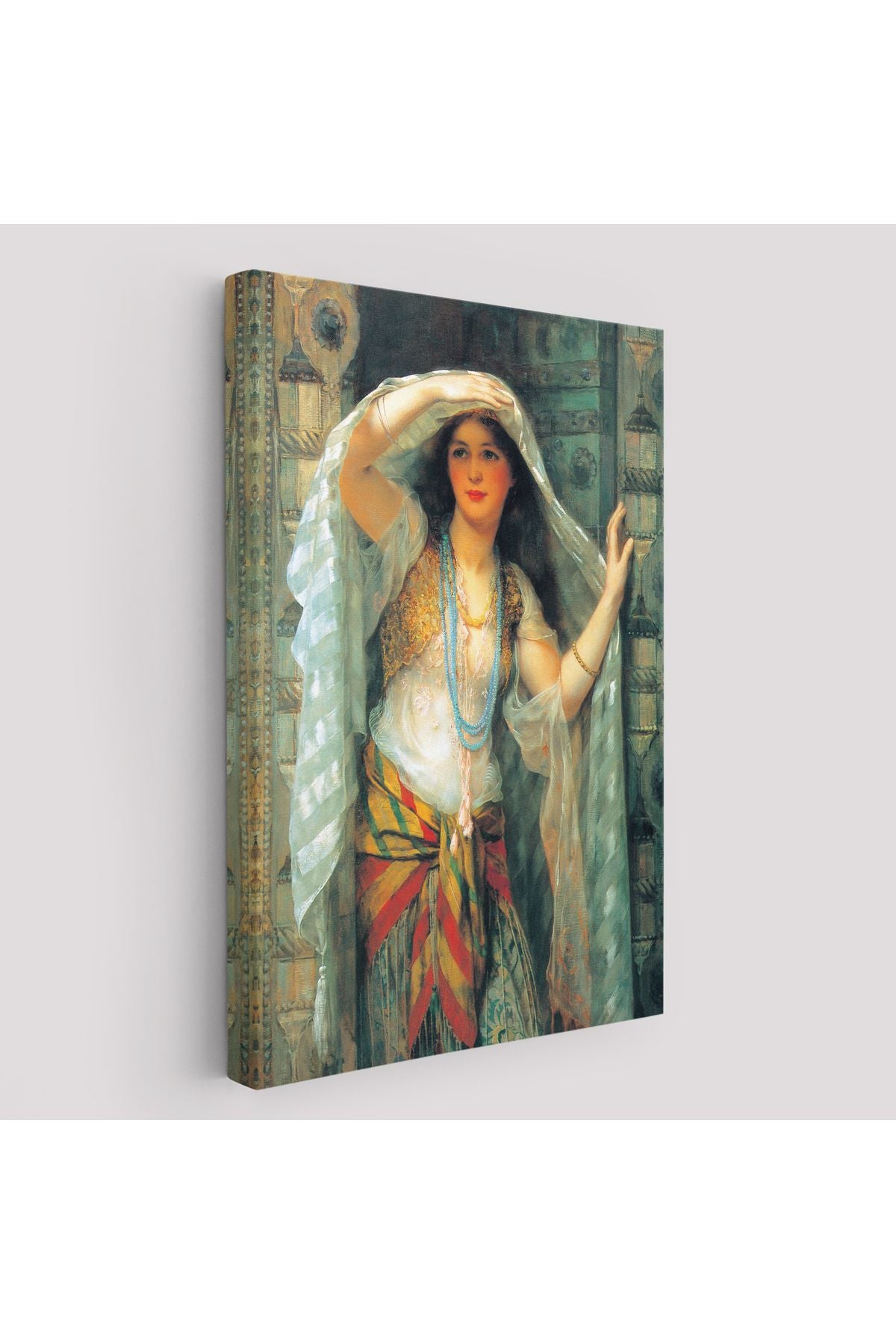 Dekoratif Duvar Tablosu-Kapıdan Bakan Cariye Eseri Arthur Wontner  Kanvas Tablo 6451