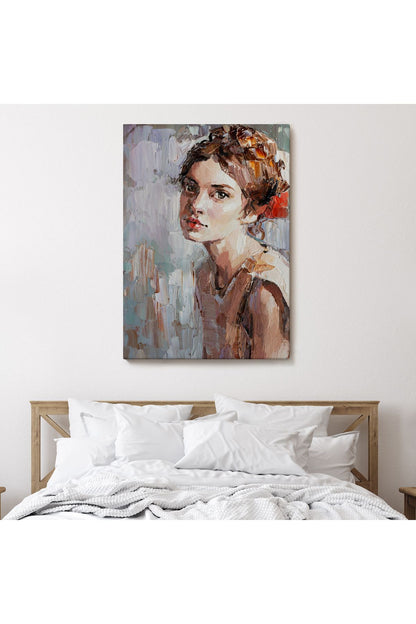 Masum Genç Kız ,Yağlıboya Görünümlü Kanvas Tablo-4970