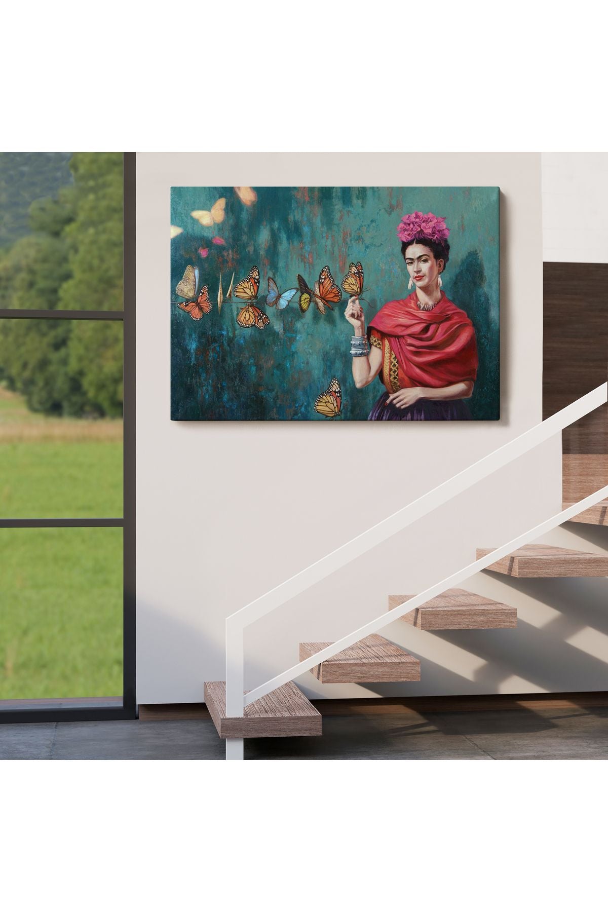 Ünlü Ressam ve Kelebekler Kanvas Tablo-5169