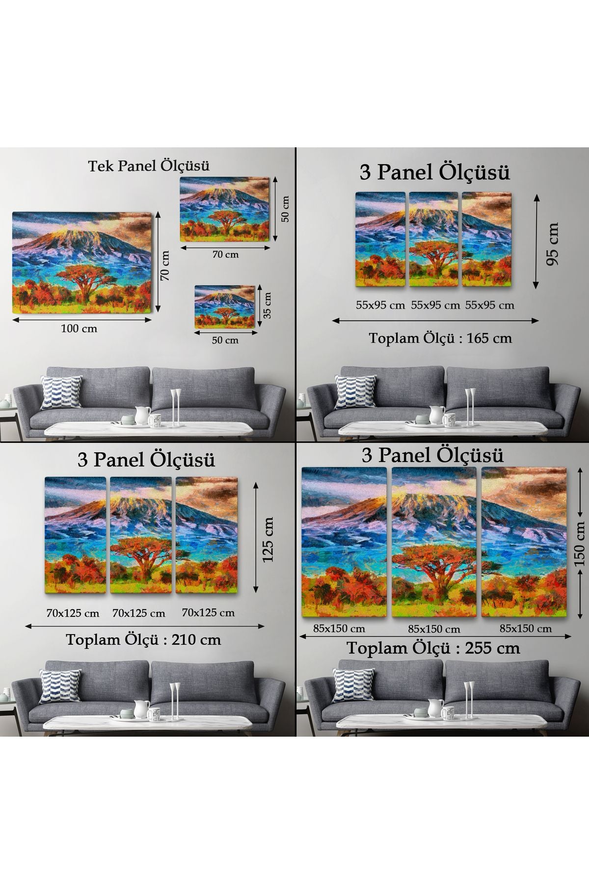 Tanzanya Kilimanjaro Dağı Manzarası Duvar Tablosu-3480