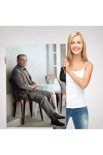 Mustafa Kemal Atatürk'ün Sandalyede Oturan Tablosu -6034