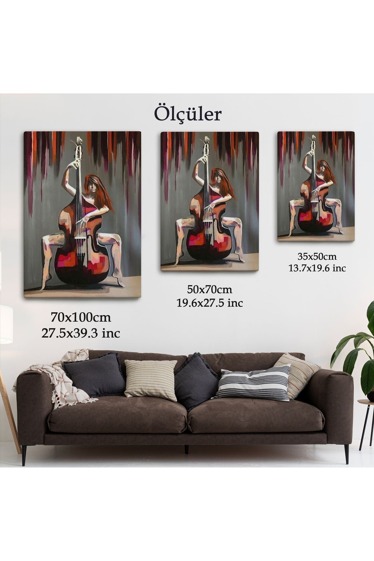 Dekoratif Kanvas Tablo, Duvar Tablosu-Çello Virtüözü Kadın 6167