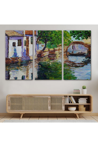 Yağlıboya Kanal Manzarası Dekoratif Kanvas Duvar Tablosu-3765