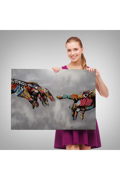 Tanrının Eli Tablo, Hıristiyanlara Hediye, İncil Severler, Banksy Graffiti Sanatı-5415