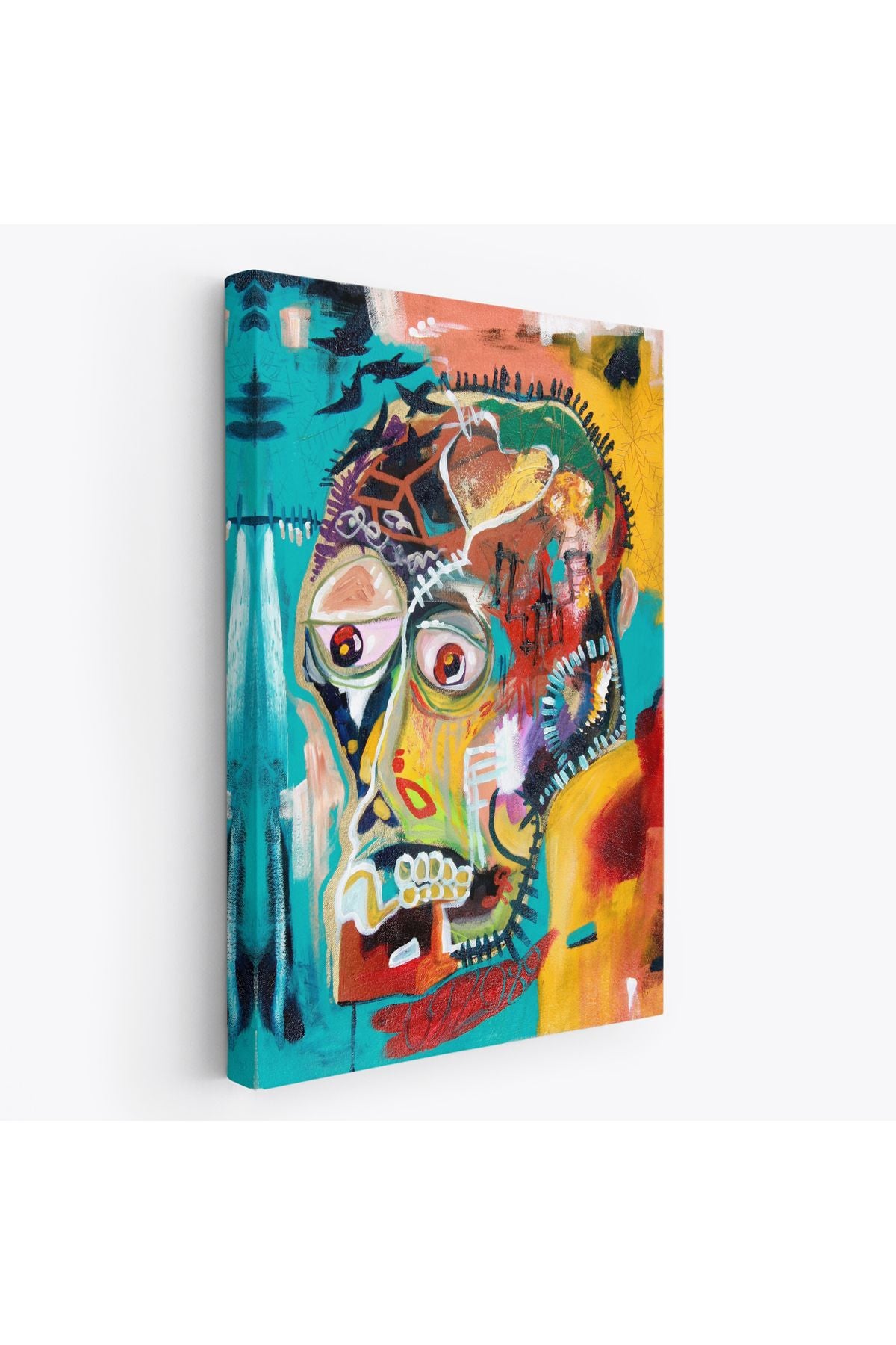 DB  Jean Michel Basquiat, İsimsiz Kafatası 1981 Kanvas Tablosu-4977