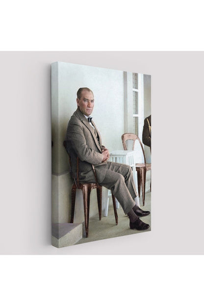 Mustafa Kemal Atatürk'ün Sandalyede Oturan Tablosu -6034