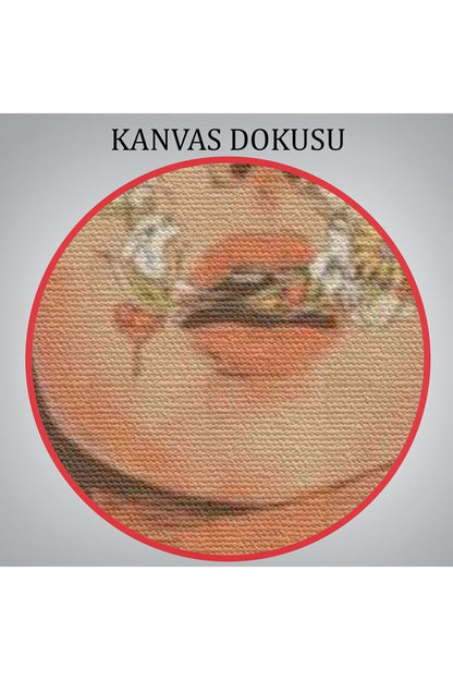 Sigara Içen Kadın Çiçek Detaylı Kanvas Tablo-5877