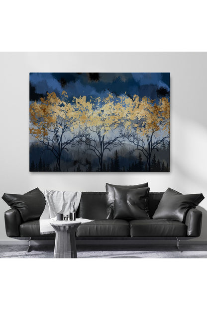 Geceyarısı Orman Manzarazı Yağlıboya Görünüm Dekoratif Tablo-3722