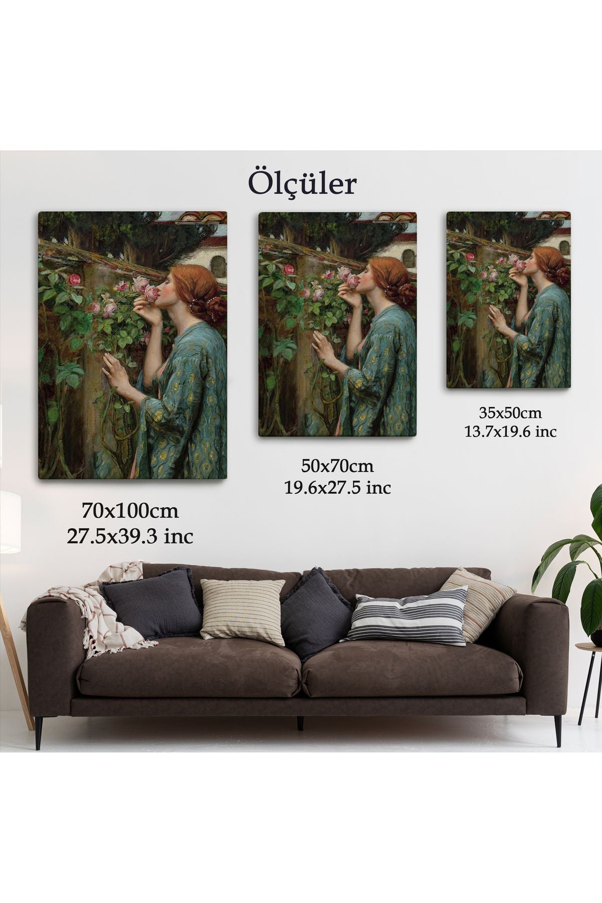 Gül Koklayan Güzel Helen Dekoratif Duvar Tablosu-6138