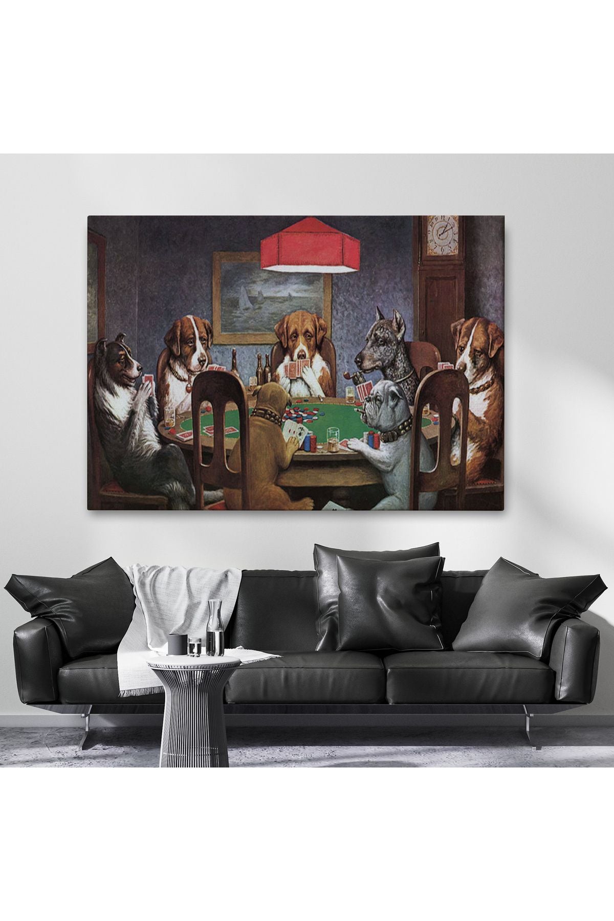 Cassius Marcellus Coolidge - Poker Oynayan Köpekler Eseri Kanvas Tablo-5170