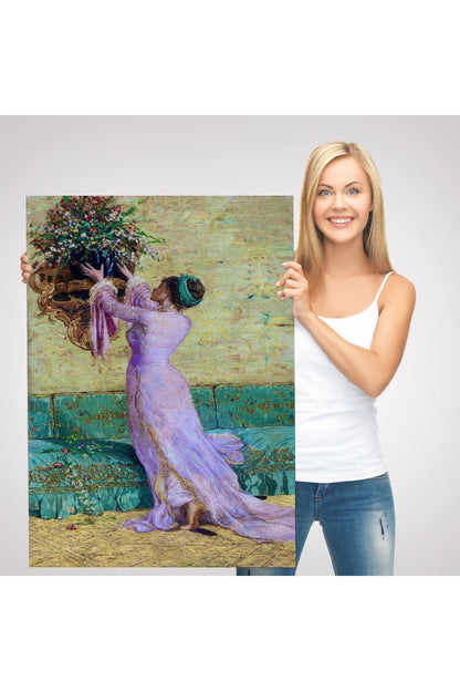 Vazo Yerleştiren Kız Osman Hamdi Bey Kanvas Tablo-5295