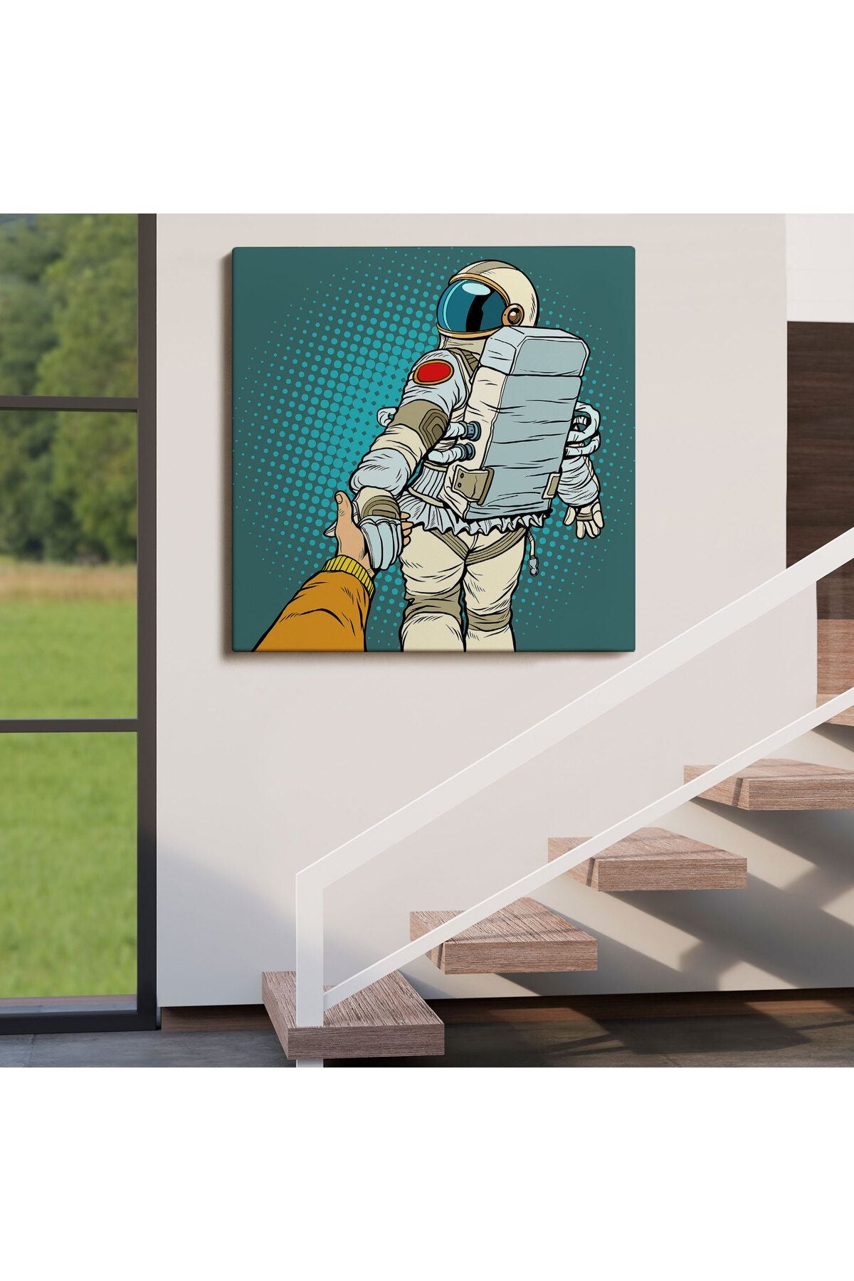 Özel Tasarım, Dekortif BaskıUzaya Giden Astronot Kanvas Tablo-5073