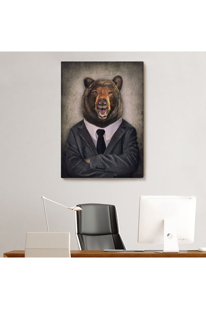 Ayı Kafalı İnsan Kanvas Tablo-4988