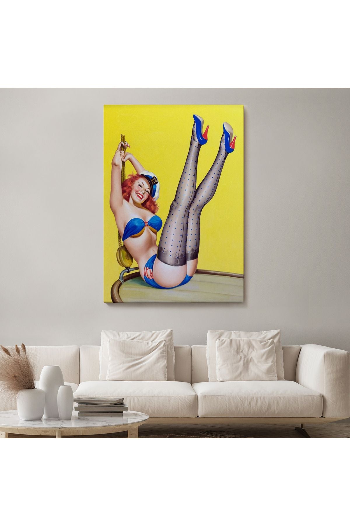 Amerikalı Güzel Kadın Çizgi Roman Kapağı Duvar Tablosu-6231