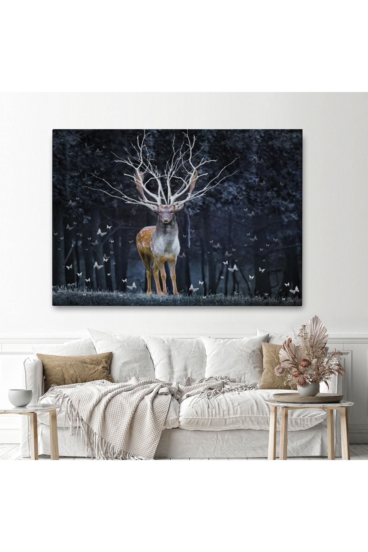 Özel Tasarım, Dekortif  BaskıOrmandaki Geyik Tablosu-6566