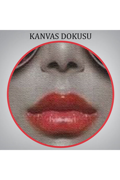 Renkli Çiçekler İle Güzel Kadın Dekoratif Duvar Tablosu -6188