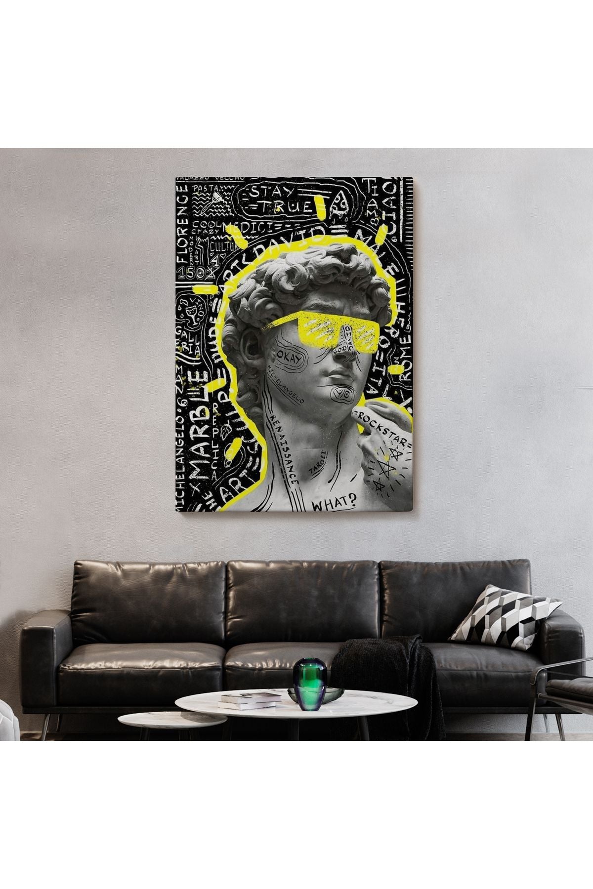 Michelangelo Buonarroti Davud Pop Art Tablosu-6376