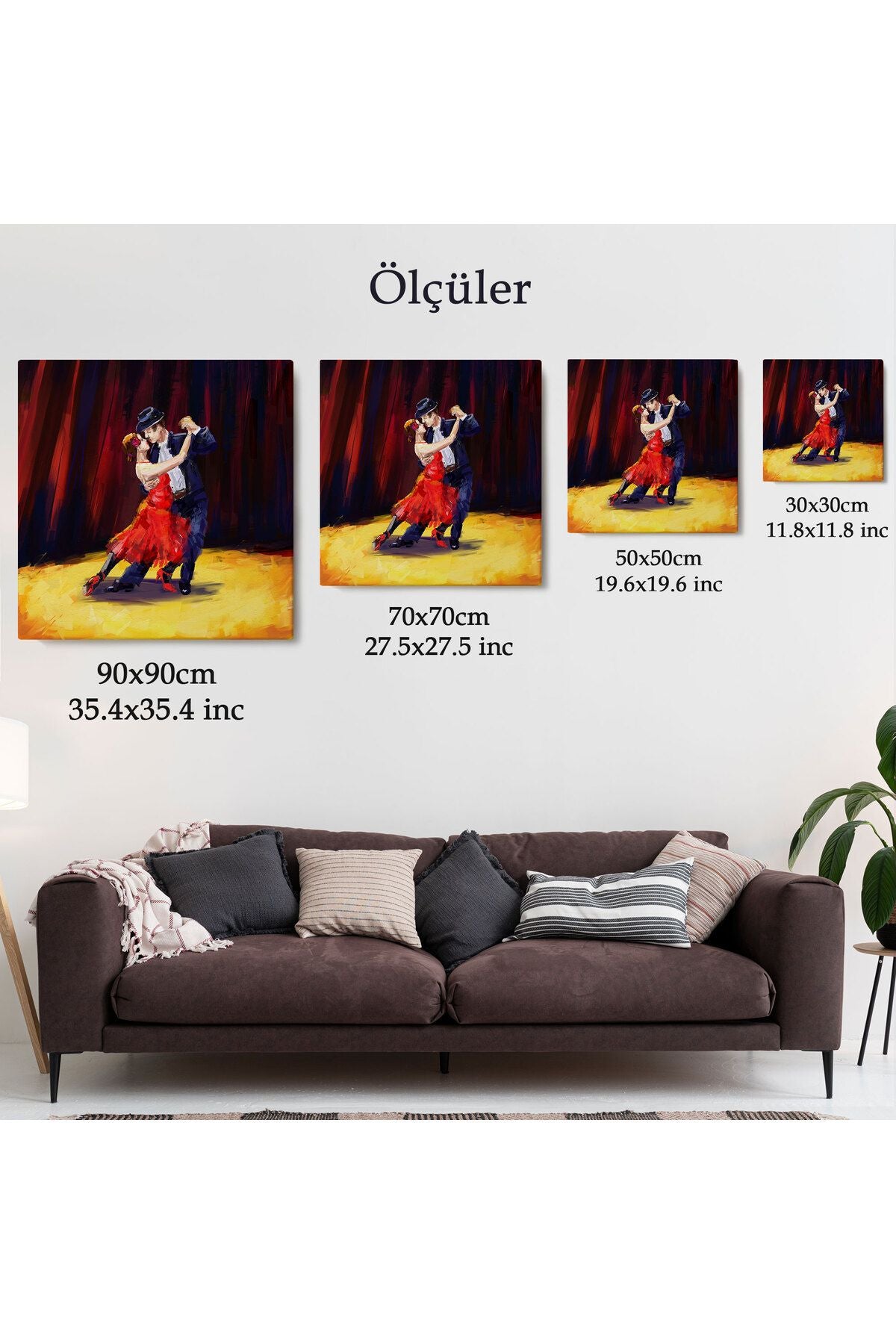 trndry seri001 Tango Danscıları Yağlıboya Görünüm Dekoratif Kanvas Duvar Tablosu-5846