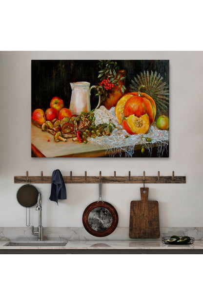 Masa Üstündaki Meyveler Yağlı Boya Görünümlü Tablo-1214