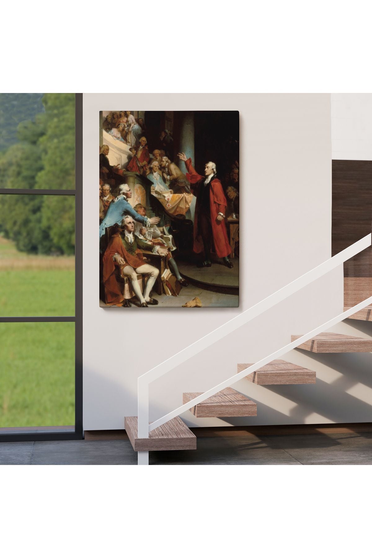 Patrick Henry Virginia burgesses Evinin Önünde Duvar Tablosu-6408
