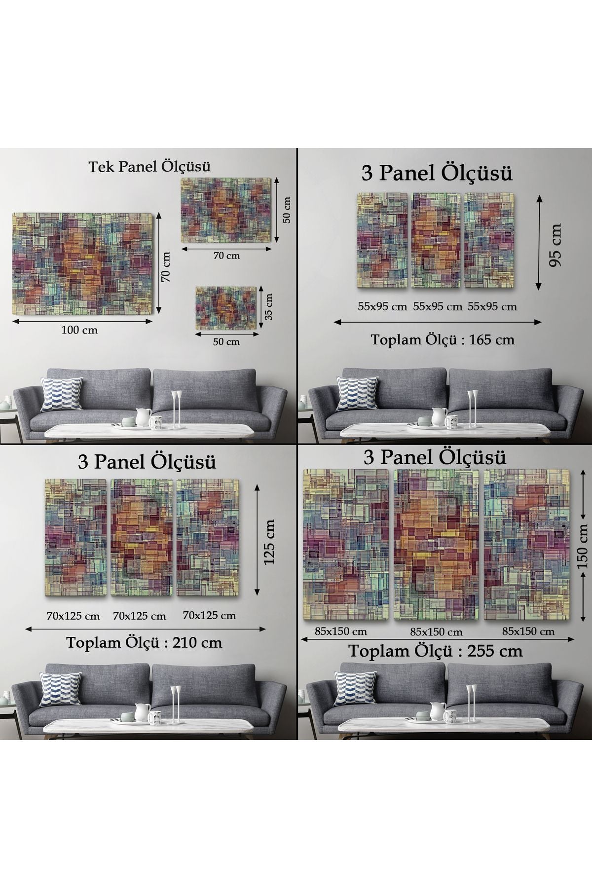 Soyut Yağlıboya Görünüm Dekoratif Kanvas Tablo-3446