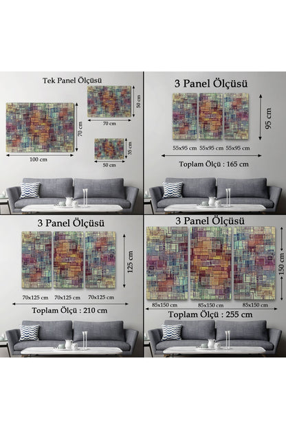 Soyut Yağlıboya Görünüm Dekoratif Kanvas Tablo-3446