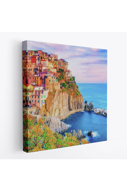 Manarola Cinque Terre İtalya Manzaralı Kanvas tablo-5864