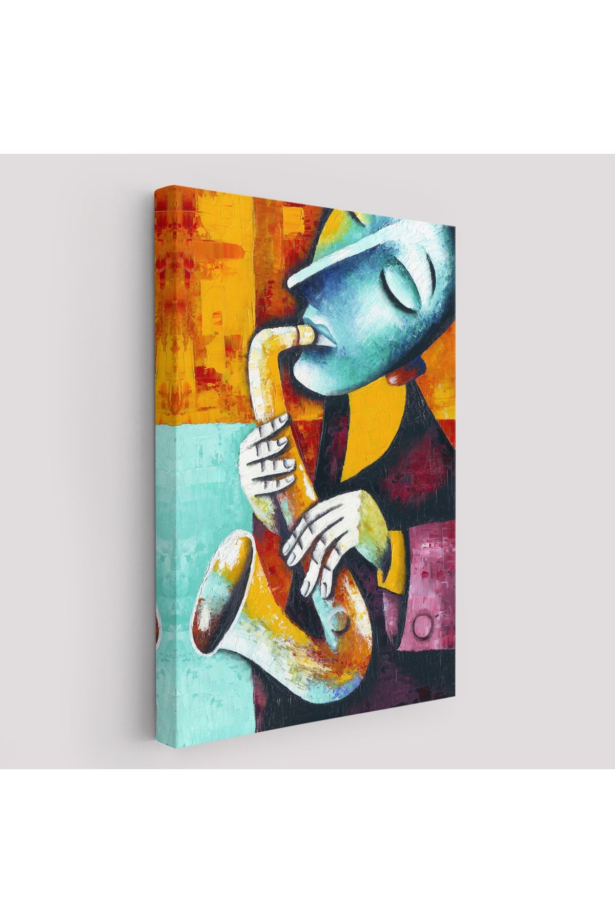 Saksafon Çalan Sürreal Müsizyen Dekoratif Duvar Tablosu-6423