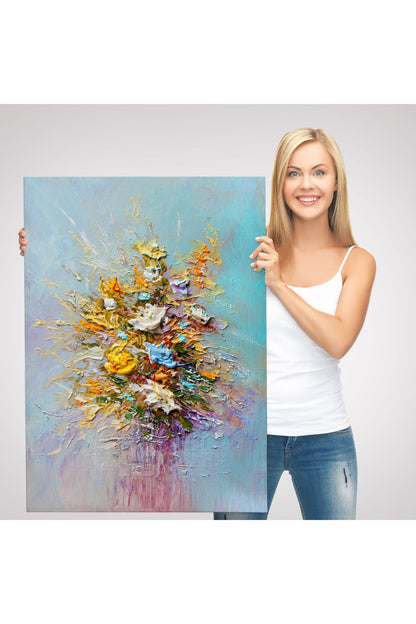 Yağlıboya Çiçek Sanatı Tablosu-5927