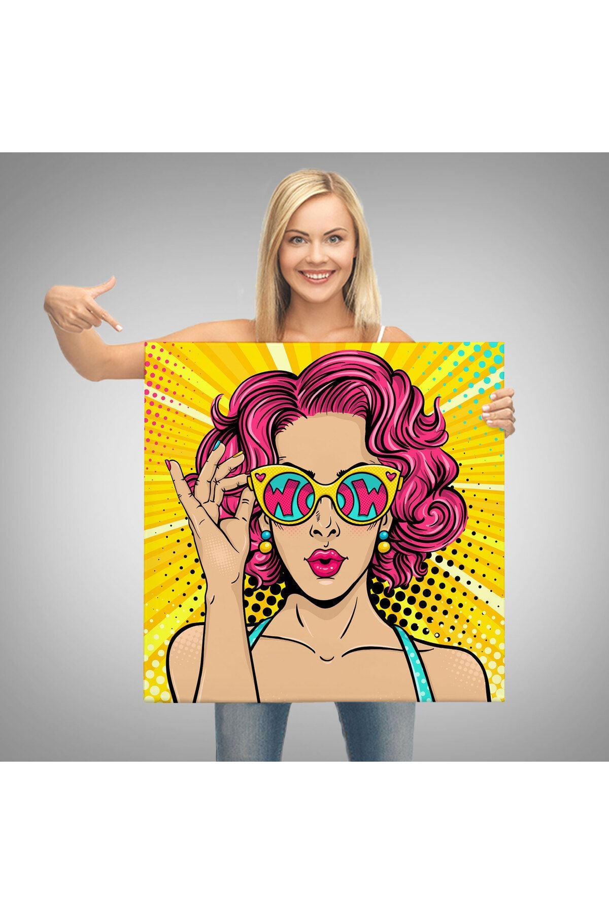 Retro Çizgi Roman Kadını Dekoratif Kanvas Duvar Tablosu-5837