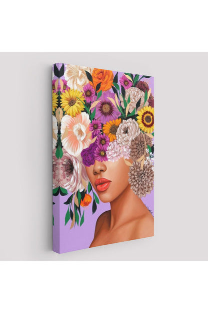 arg001 seri Çiçek Kafalı Kız Çocuğu Dekoratif Duvar Tablosu-6190
