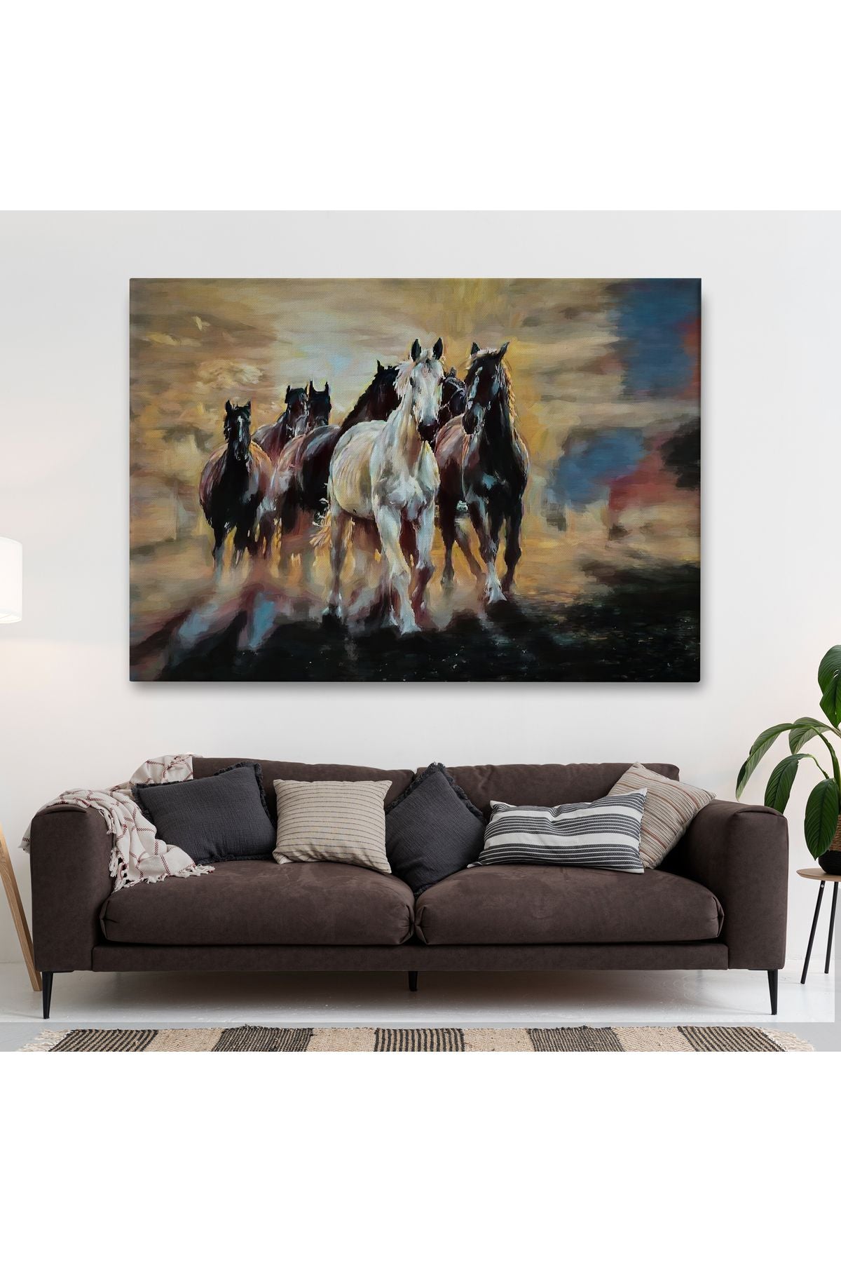 Koşan Atlar Dekoratif Duvar Tablosu-3670