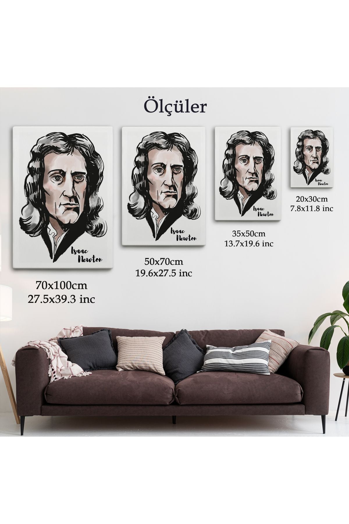 Isaac Newton Dekoratif Kanvas Tablo-5914