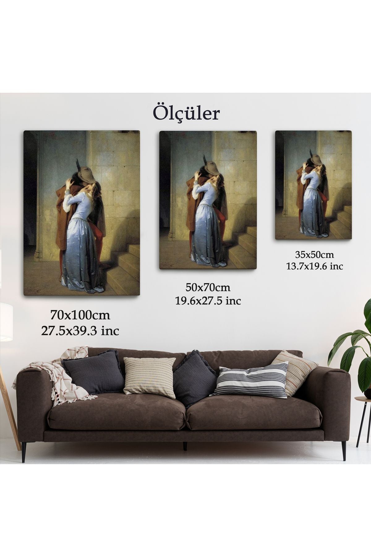 Dekoratif Duvar Tablosu-Öpücük Eseri Francesco Hayez Kanvas Tablo 6076