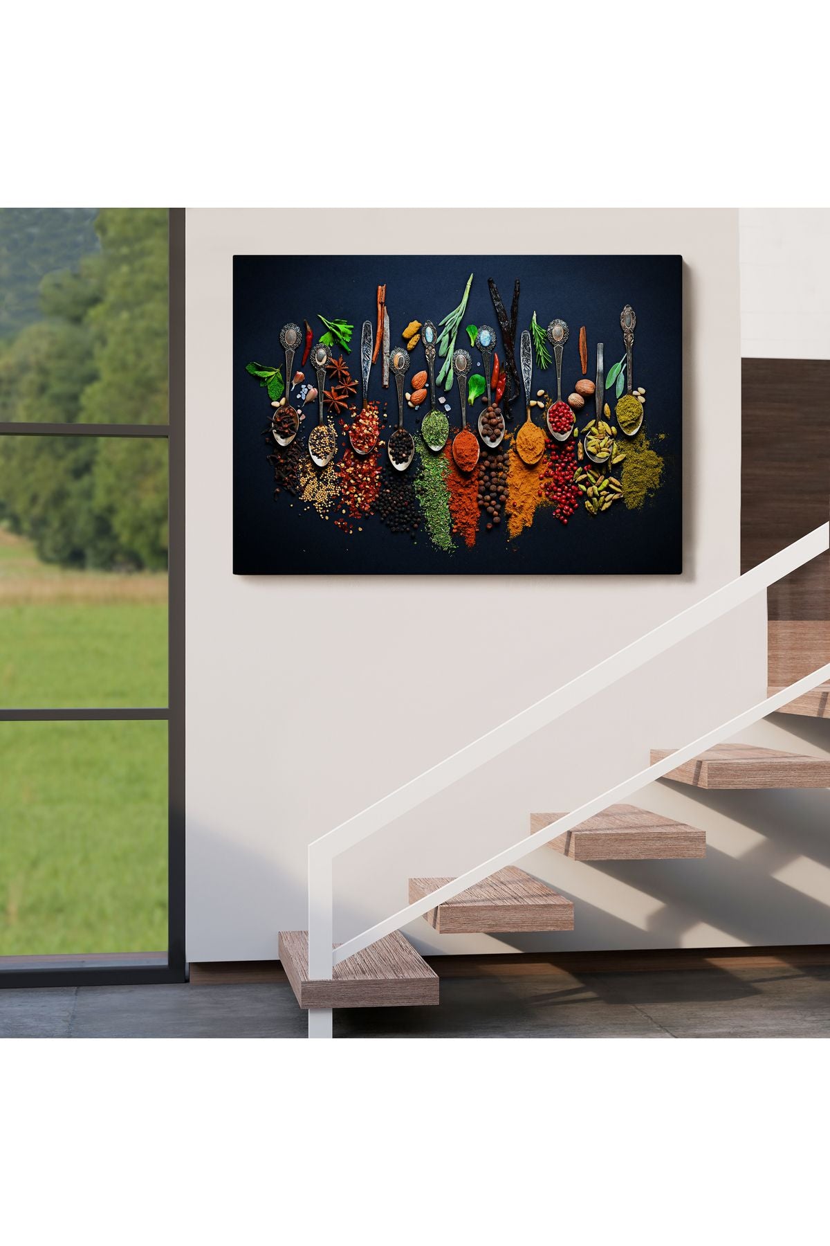 YB Mutfak Masasındaki Baharatlar Dekoratif Kanvas Tablo-3715