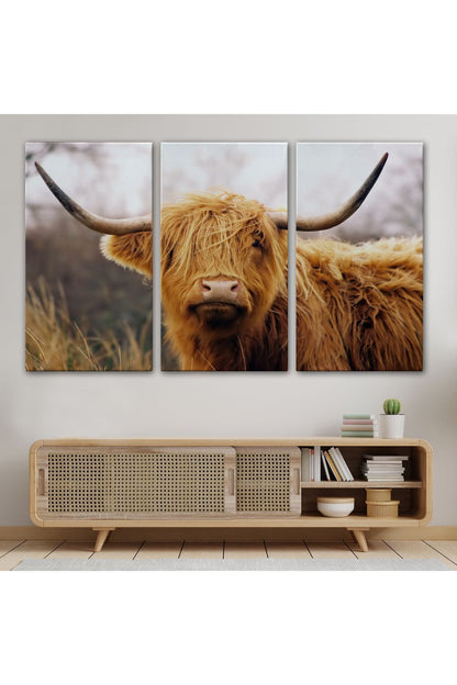 Özel Tasarım, Dekortif BaskıAmerikan Yayla İneği Kanvas Tablo-5156