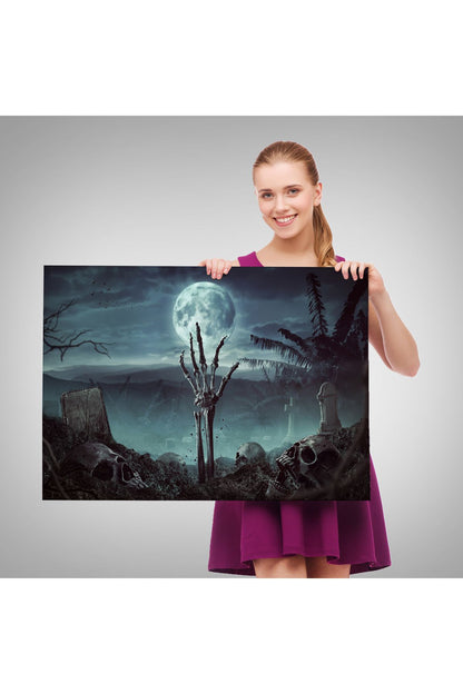 Mezardan Çıkan El, Mezarlıkta Dirilmiş El Dekoratif Duvar Tablosu-5205