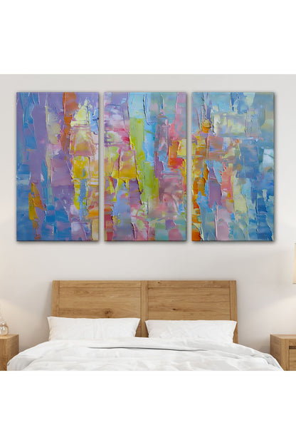 Yüksel Dokulu Soyut Yağlıboya Görünüm Dekoratif Kanvas Duvar Tablosu-3570