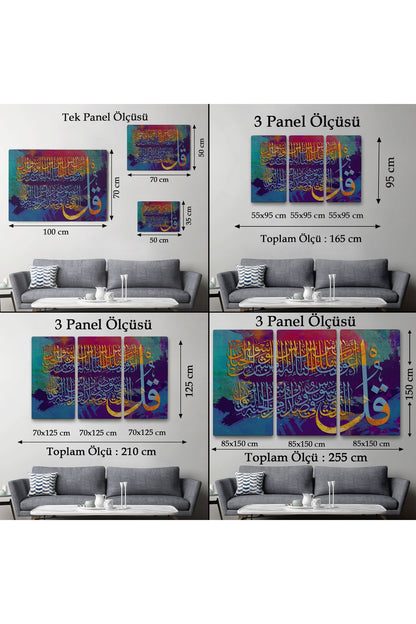 Nas Suresi Yazılı Dekoratif Kanvas Tablo-3337