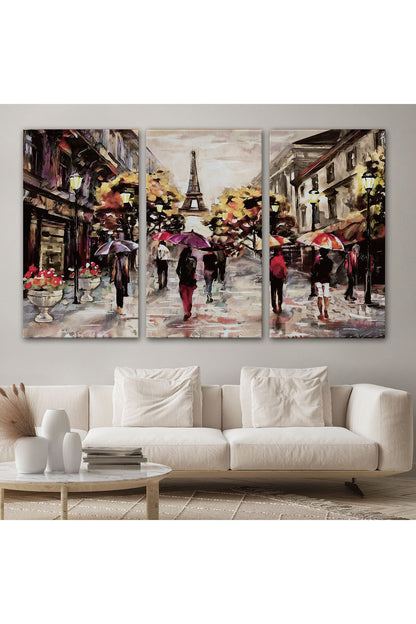 Fransa Paris Eyfel Manzara Manzaralı Dekoratif Duvar Tablosu-3634