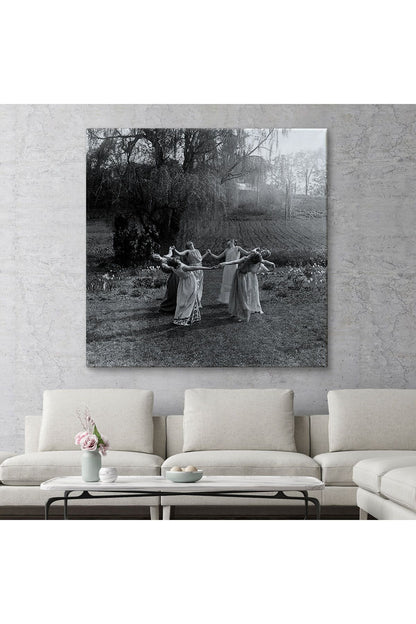 arg001 seri Vintage Kadınlar Dans Ediyor Kanvas Tablo, Gotik Ev Dekorasyonu, Ritüel Daire Dansı-5334