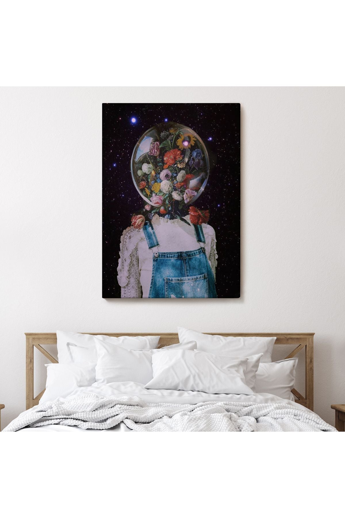 Çiçek Kafalı Kız Çocuğu Dekoratif Duvar Tablosu-6114