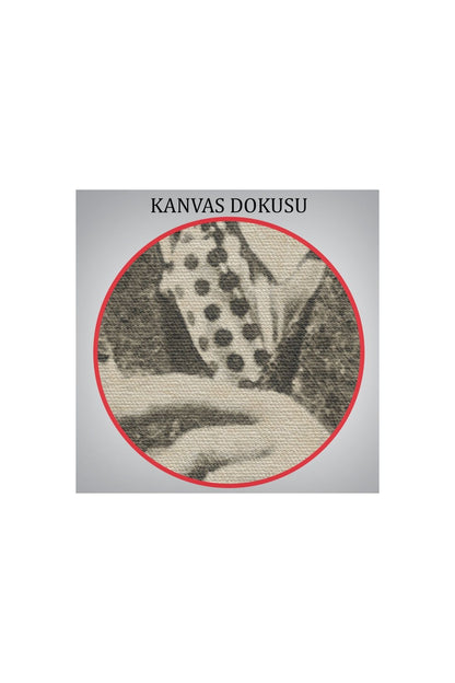 Mustafa Kemal Atatürk'ün Karakalem Görünümlü Portre Çizimi Dikdörtgen Dekoratif Kanvas Tablo-de-82