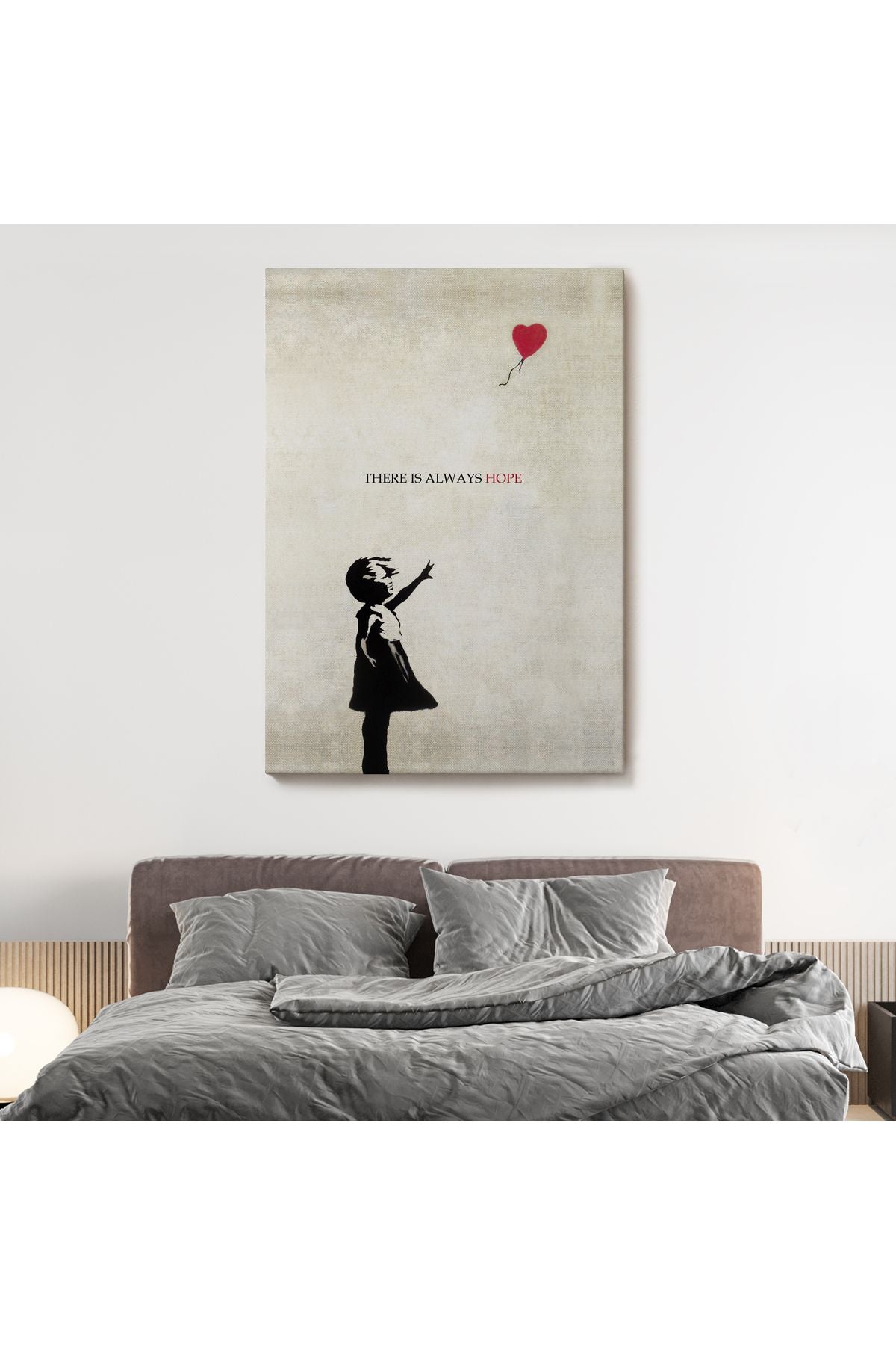 Banksy Kırmızı Balonlu Kız Dekoratif Modern Kanvas Tablo-4962