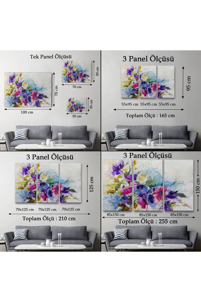 Modern Sanat Soyut Çiçekler Dekoratif Kanvas Duvar Tablo-3650