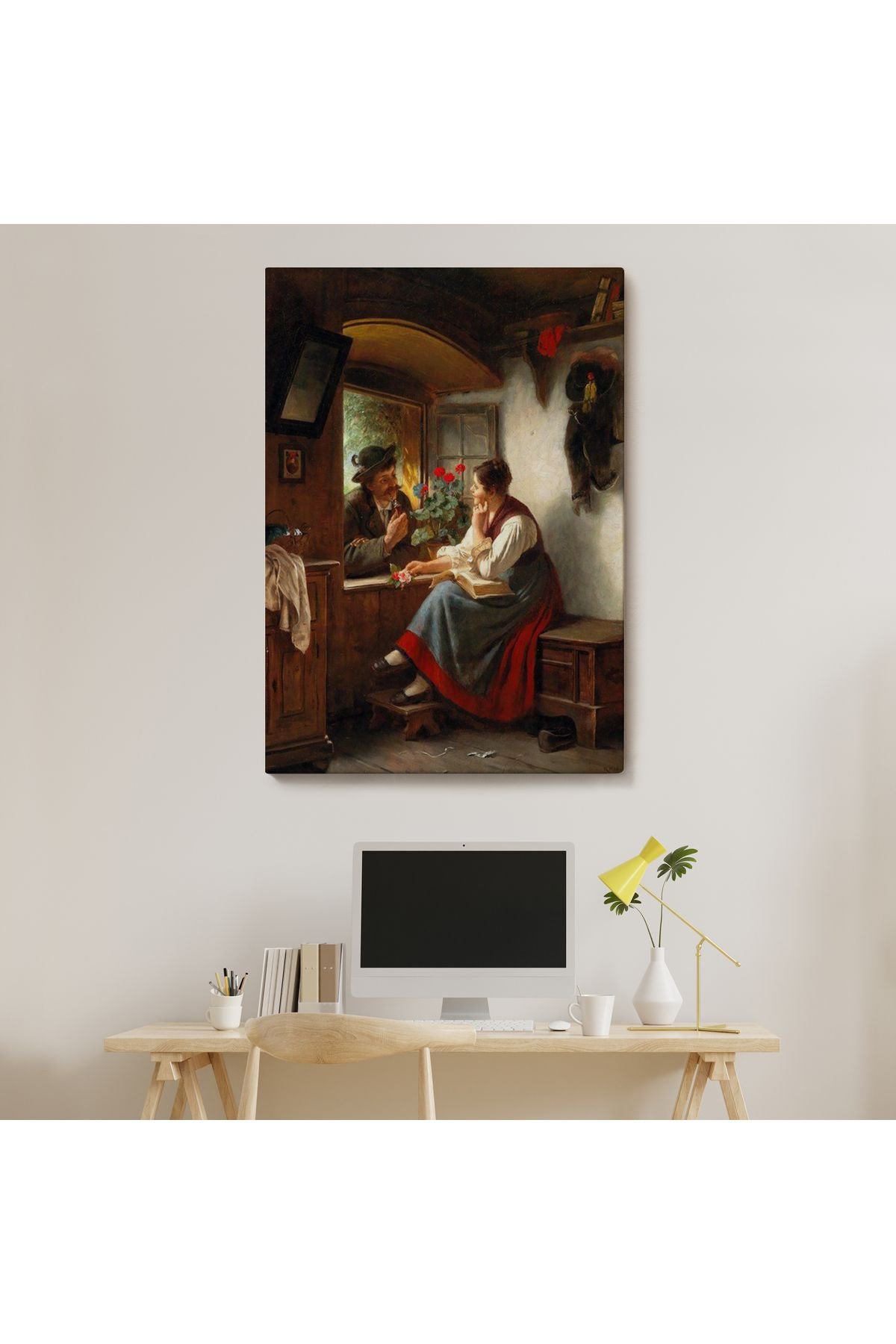 Ortaçağ Avrupası Sevgililer Duvar Tablosu-6103